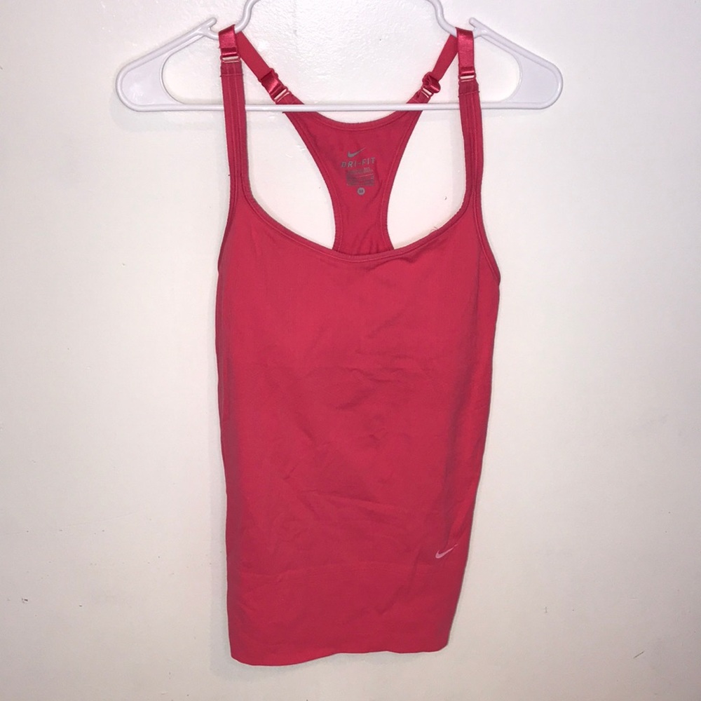 Nike Dri fit pink racer back strap women tank top